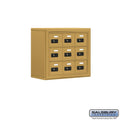 8 in. Cell Phone Storage Locker 3 Door High Unit Gold Surface Mounted Resettable Combination Z992082