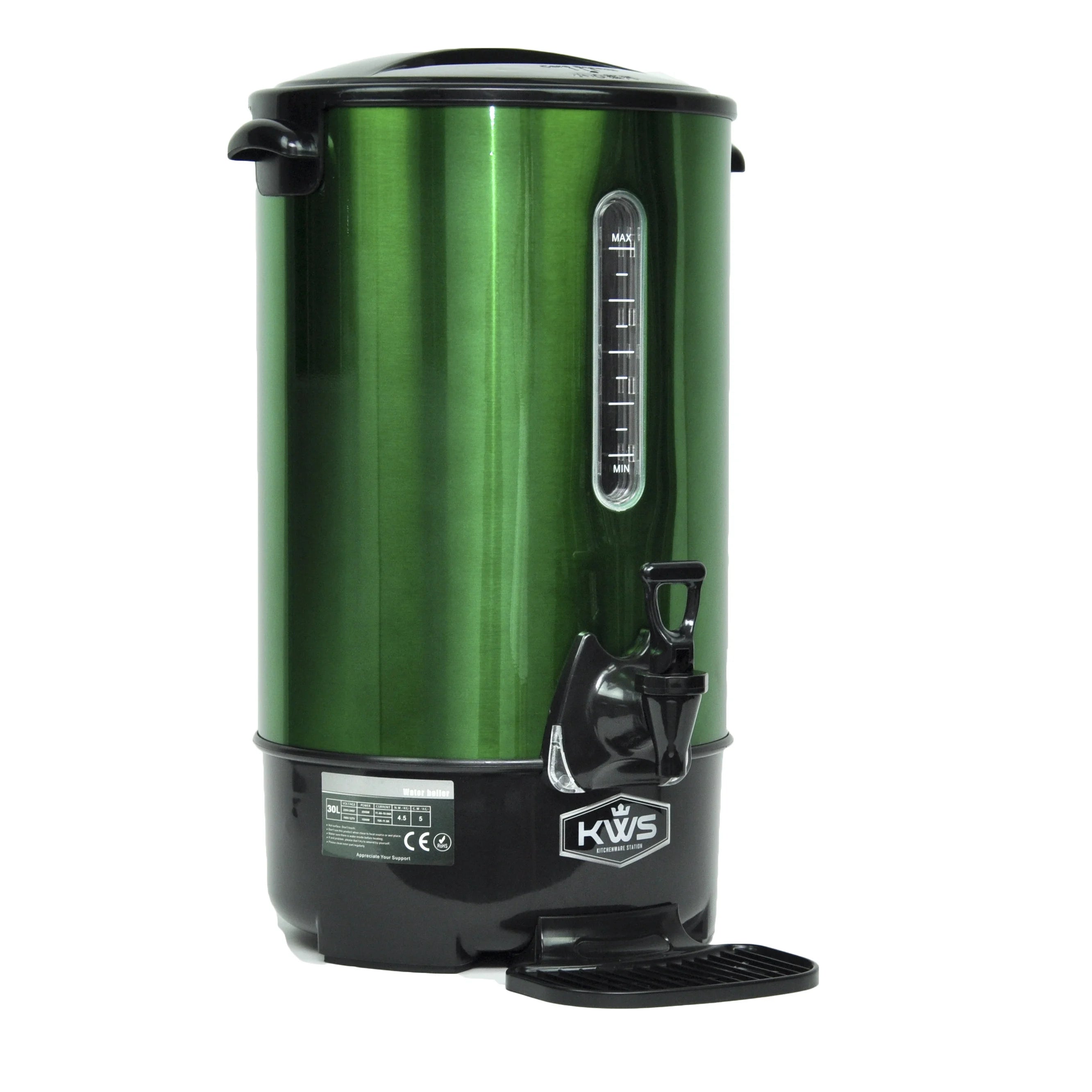 9.7L/41Cups Commercial Heat Insulated Water Boiler and Warmer Stainless Steel F950984