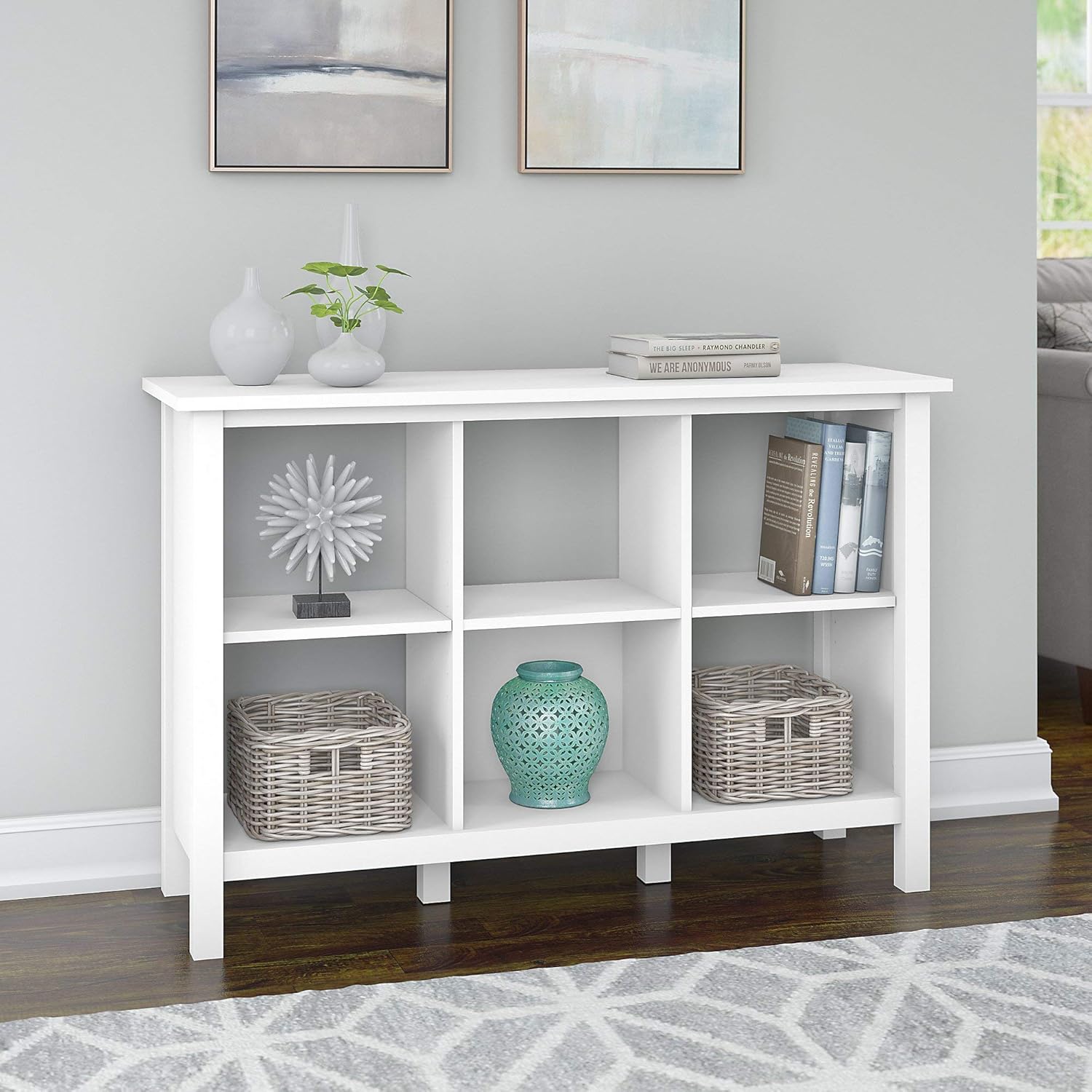 6 Cube Storage Bookcase in Pure White Z6985