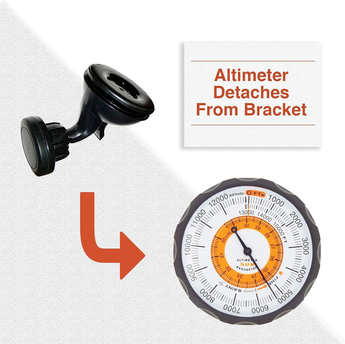 Detachable Windshield and Dashboard Altimeter and Barometer for Cars and Trucks I882