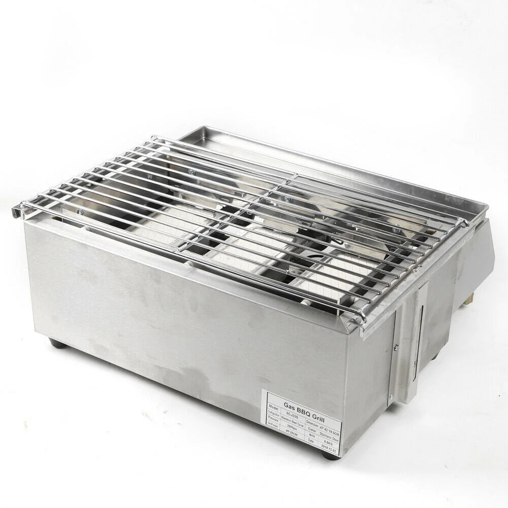 3 Burners Commercial Gas Grill Stainless Steel D657