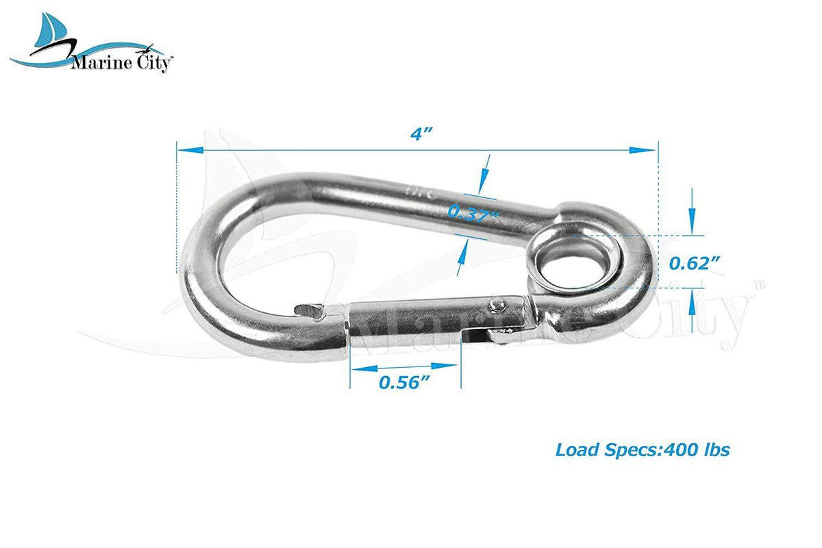 316 Stainless Steel 4 Inches Carabiners with Ring (4pcs) P21999