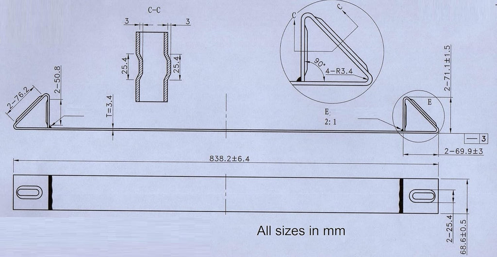 4 Pack Steel Coil Rack, 33" Long, 10 Gauge N405