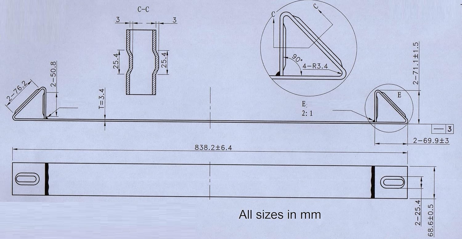 4 Pack Steel Coil Rack, 33" Long, 10 Gauge N405