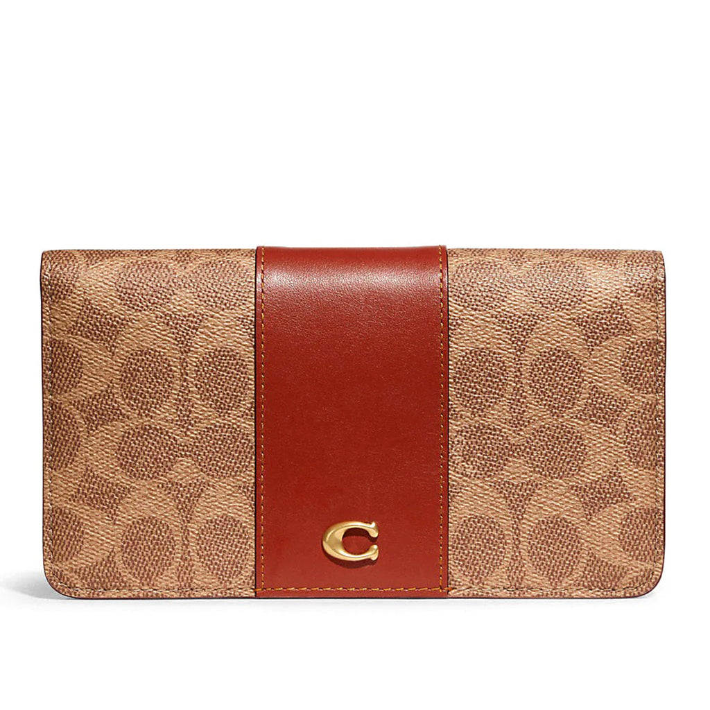 Slim Leather Wallet In Signature Canvas T743