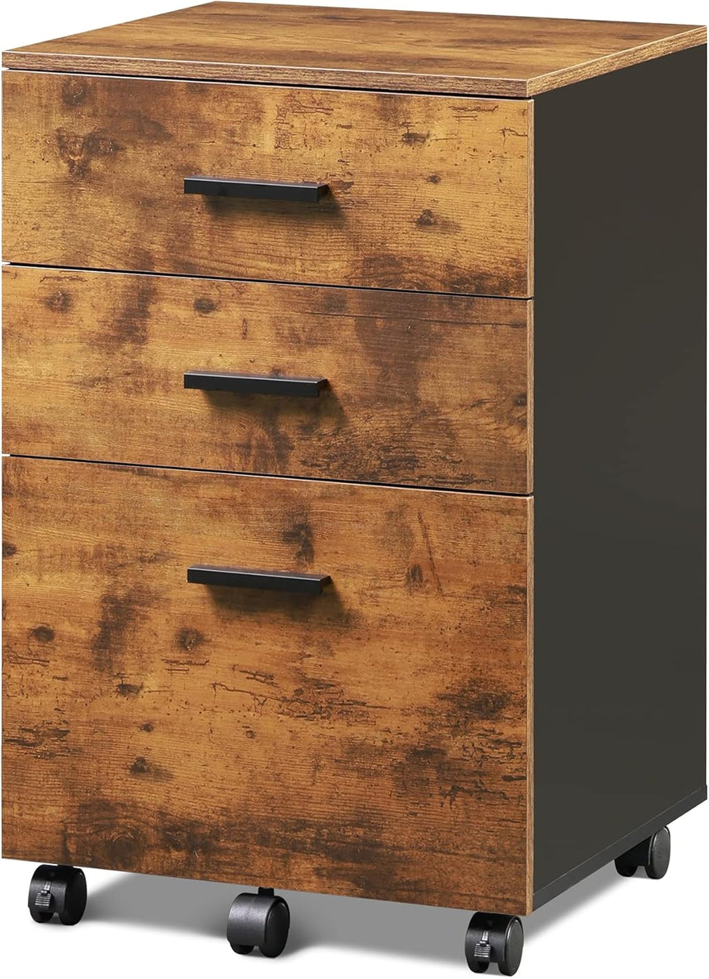 Black 3 Drawer Wood Mobile File Cabinet K951753