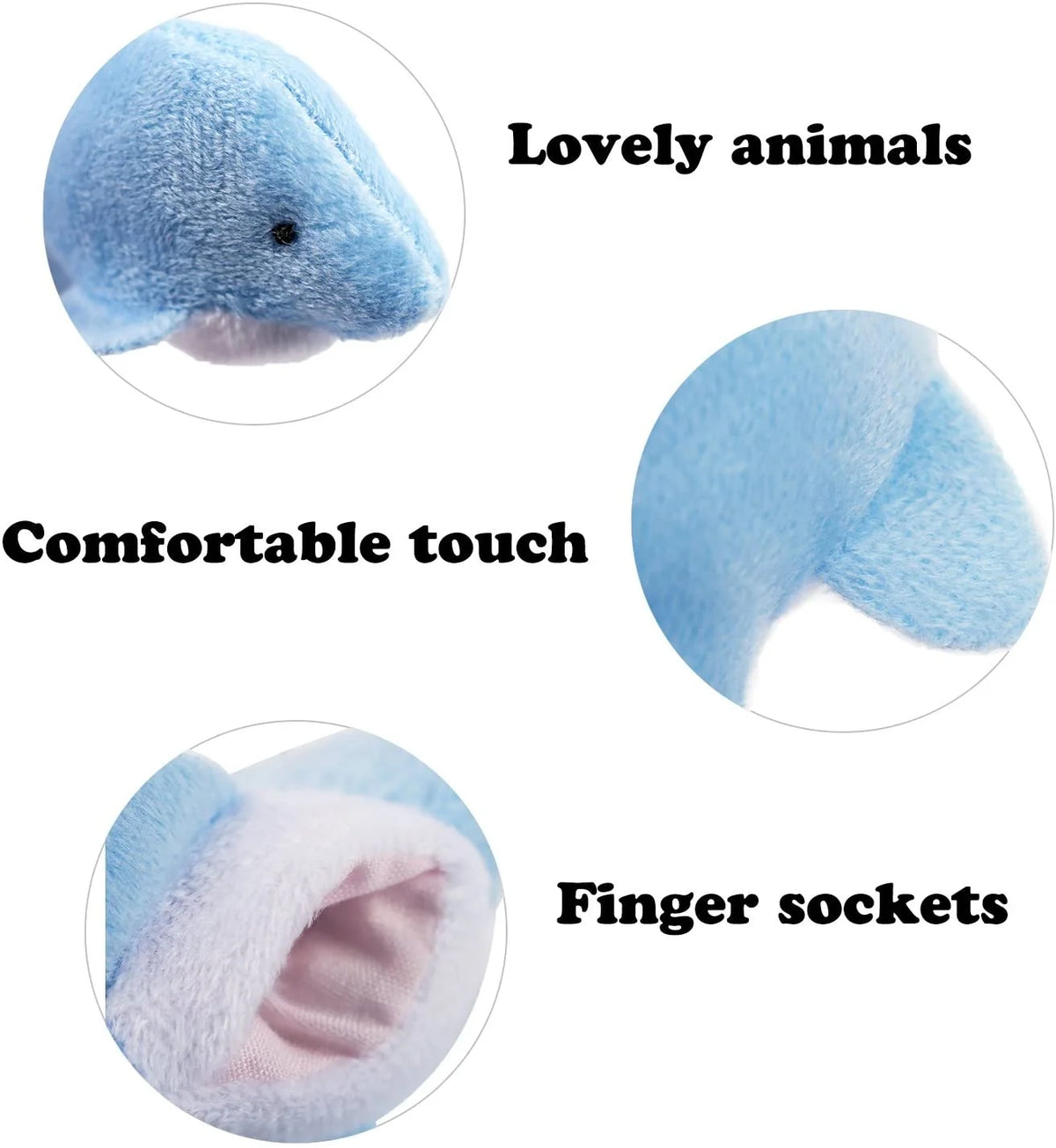 20 PCS Soft Velvet Animal Finger Puppets Toys P55620