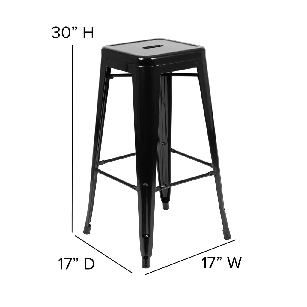 4 Pack 30x22 High Metal Stackable Bar Stool H487