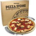 14" Round Cordierite Pizza Stone with Metal Support Stand Pack of 2 D738