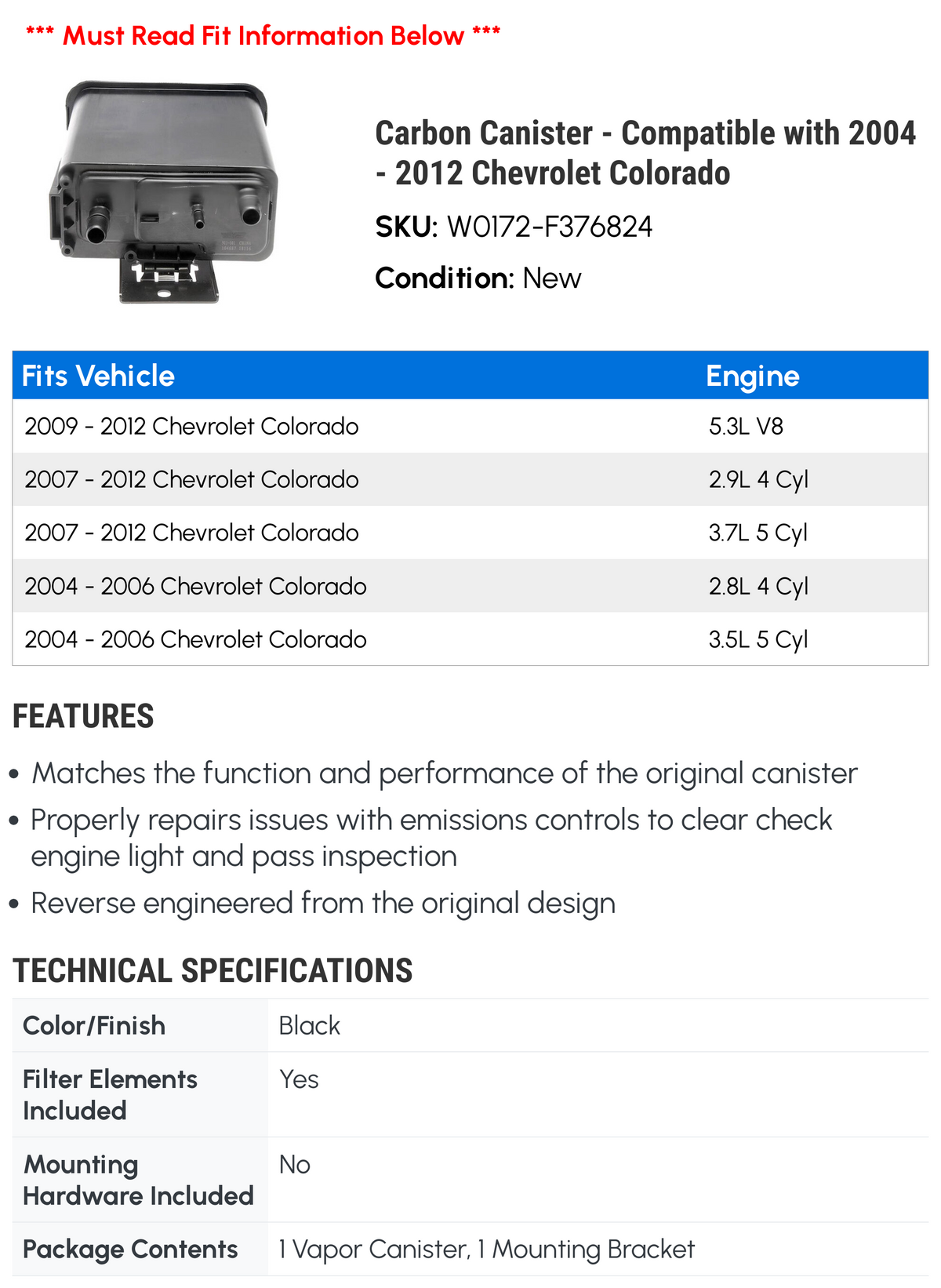 Carbon Canister G94199