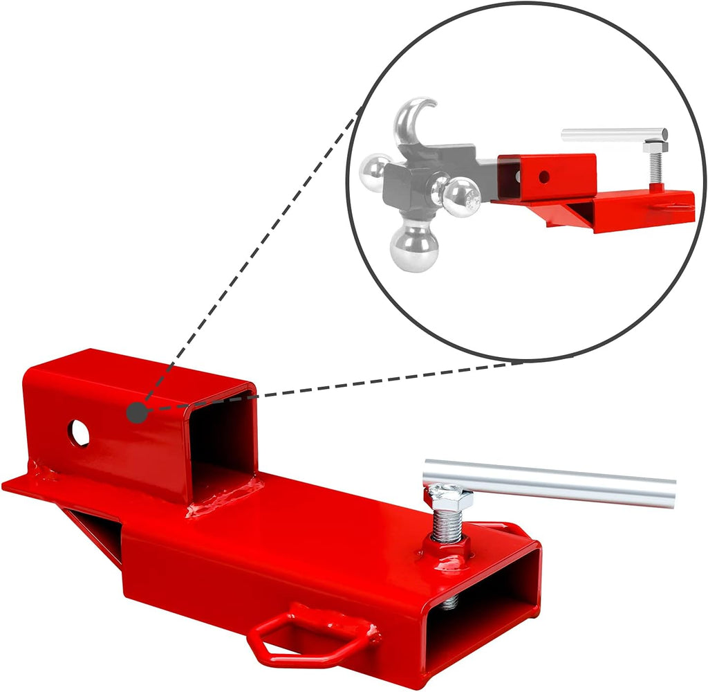 2" Receiver Trailer Towing Adapter with Chain Red Pack of 2 H33836