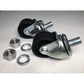 Floor Jack Casters Black 2 Pcs with Lock Washers Hex Nuts N669