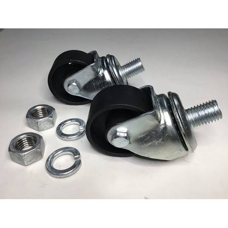 Floor Jack Casters Black 2 Pcs with Lock Washers Hex Nuts N669