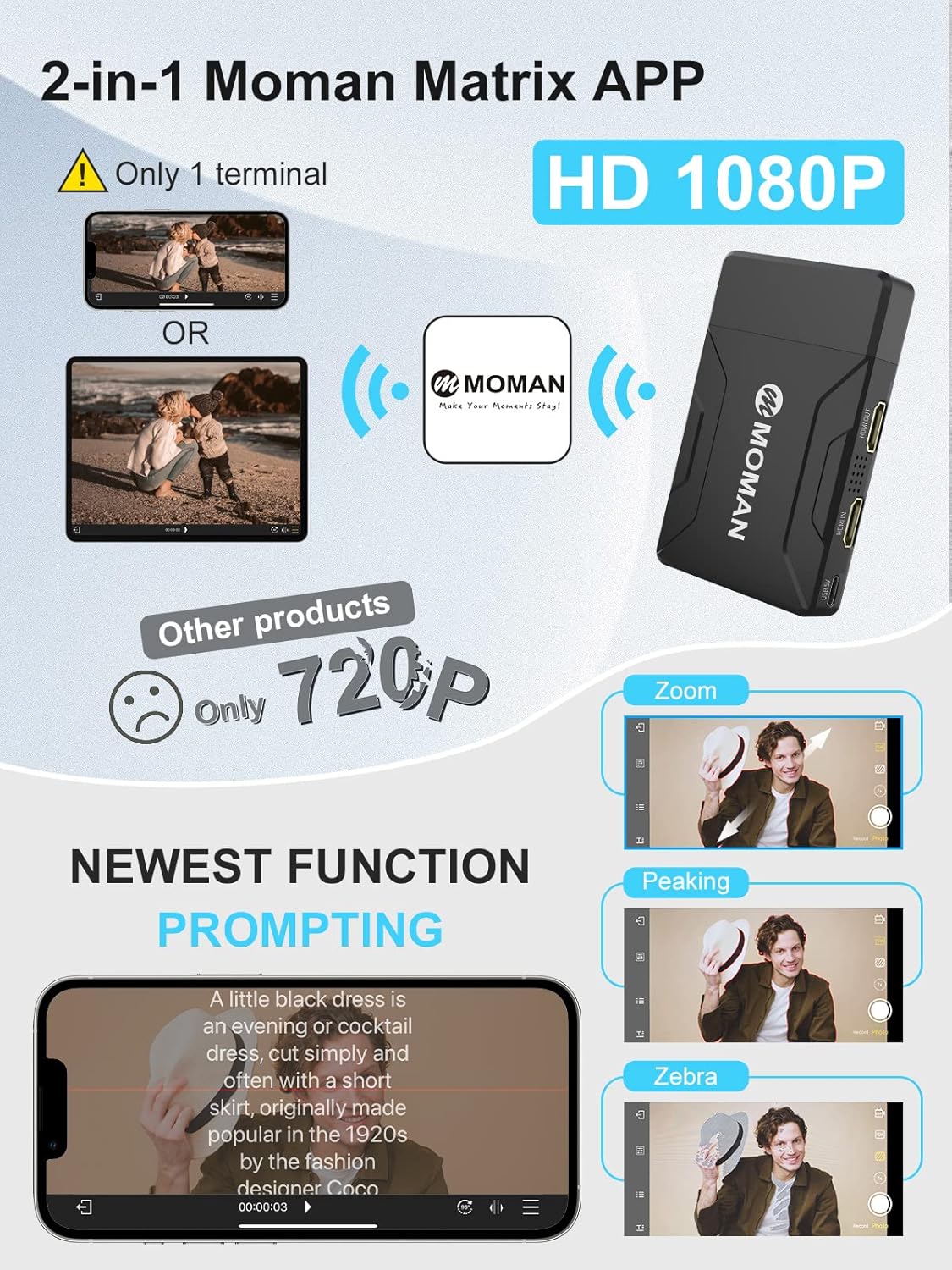 Wireless Video Transmitter & Receiver with Dual HDMI, 600ft Range L699105