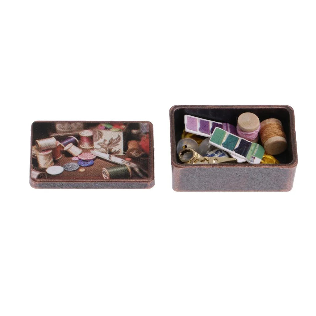 Vintage Metal Dollhouse Miniature Sewing Tools F5982