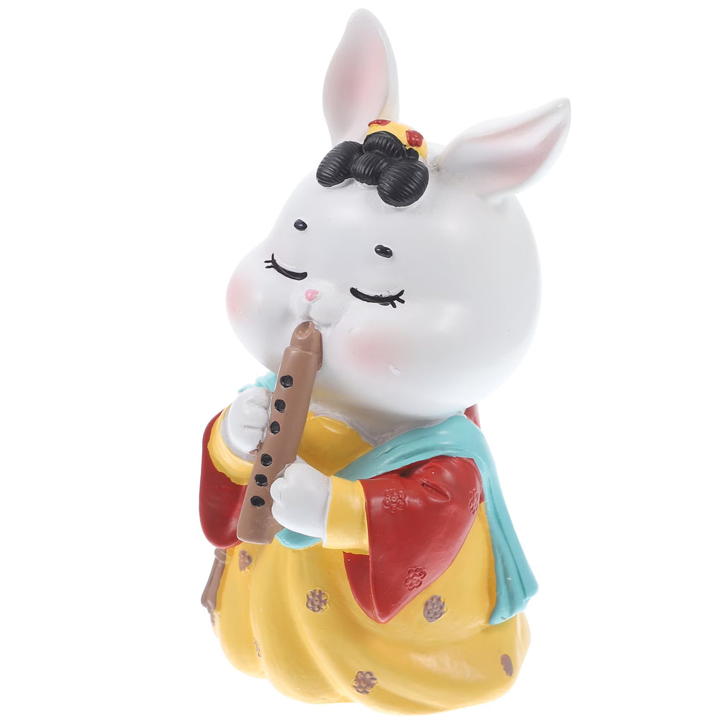 Miniature Bunny Ornament Synthetic Resin Doll W485835