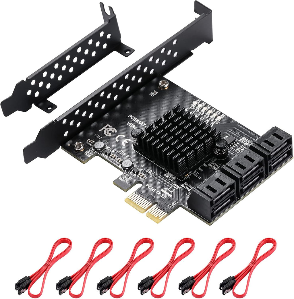 24 Port PCIe SATA 3.0 Card with SATA Cables and Power Splitter Cable G95510