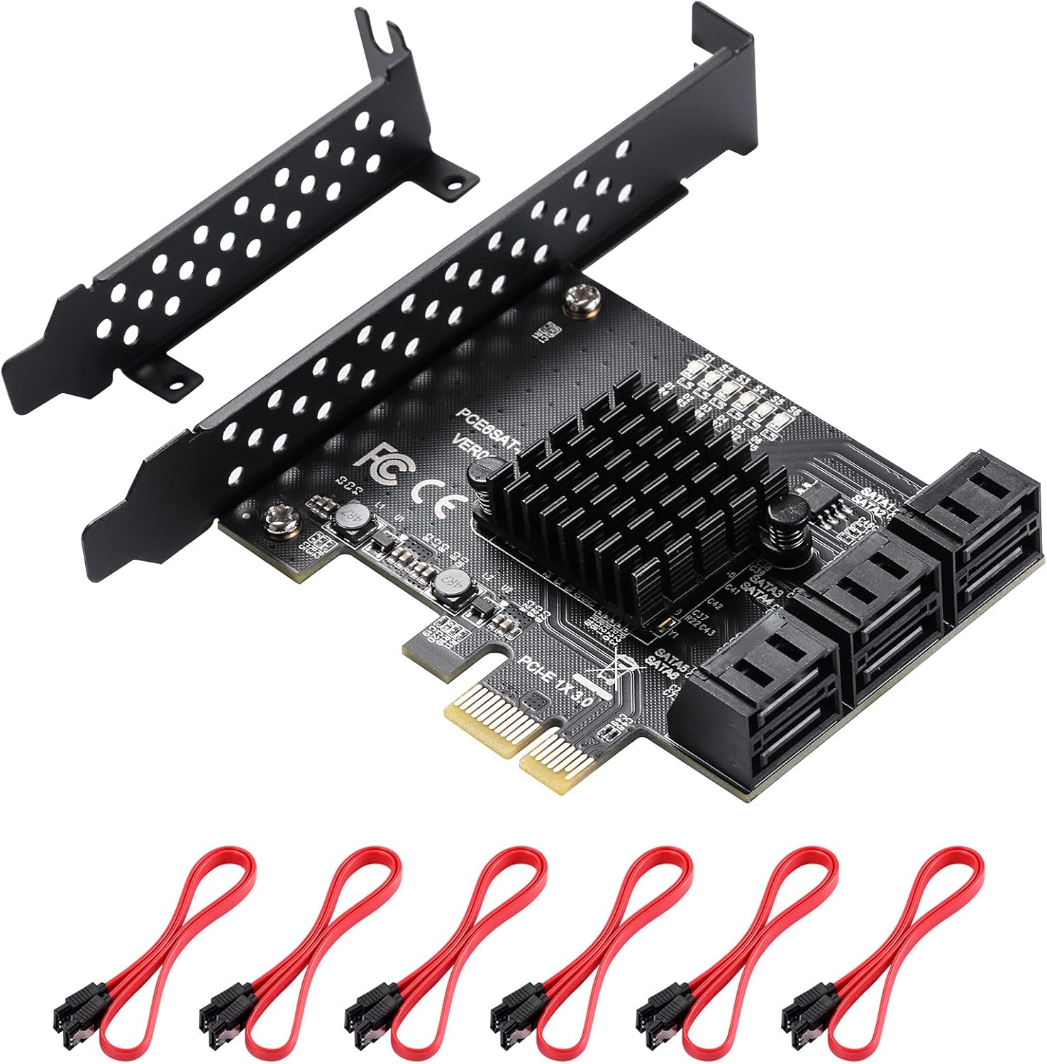24 Port PCIe SATA 3.0 Card with SATA Cables and Power Splitter Cable G95510