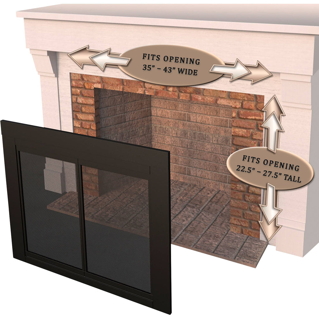 Black Fireplace Glass Door Y161