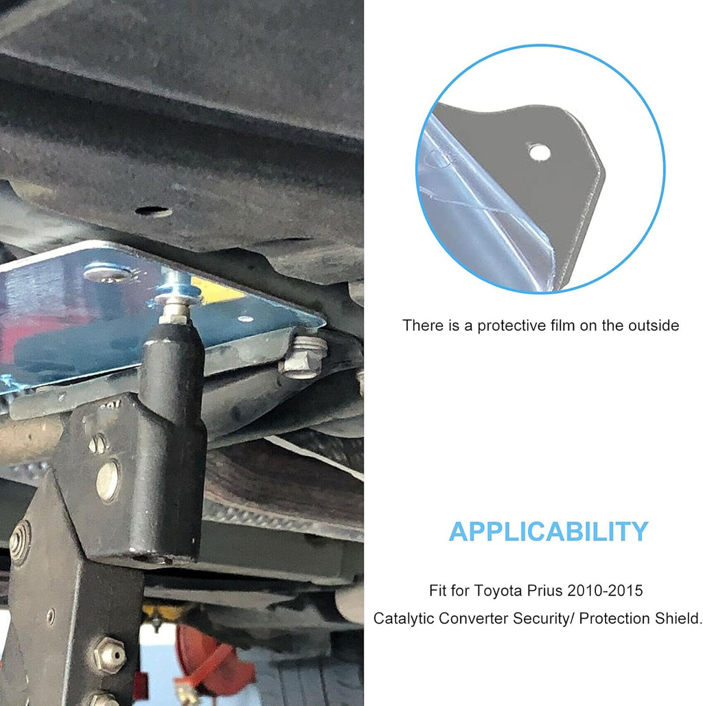 Catalytic Converter Protection Shield Aluminum Anti Theft Shield Car Security Silver B50372