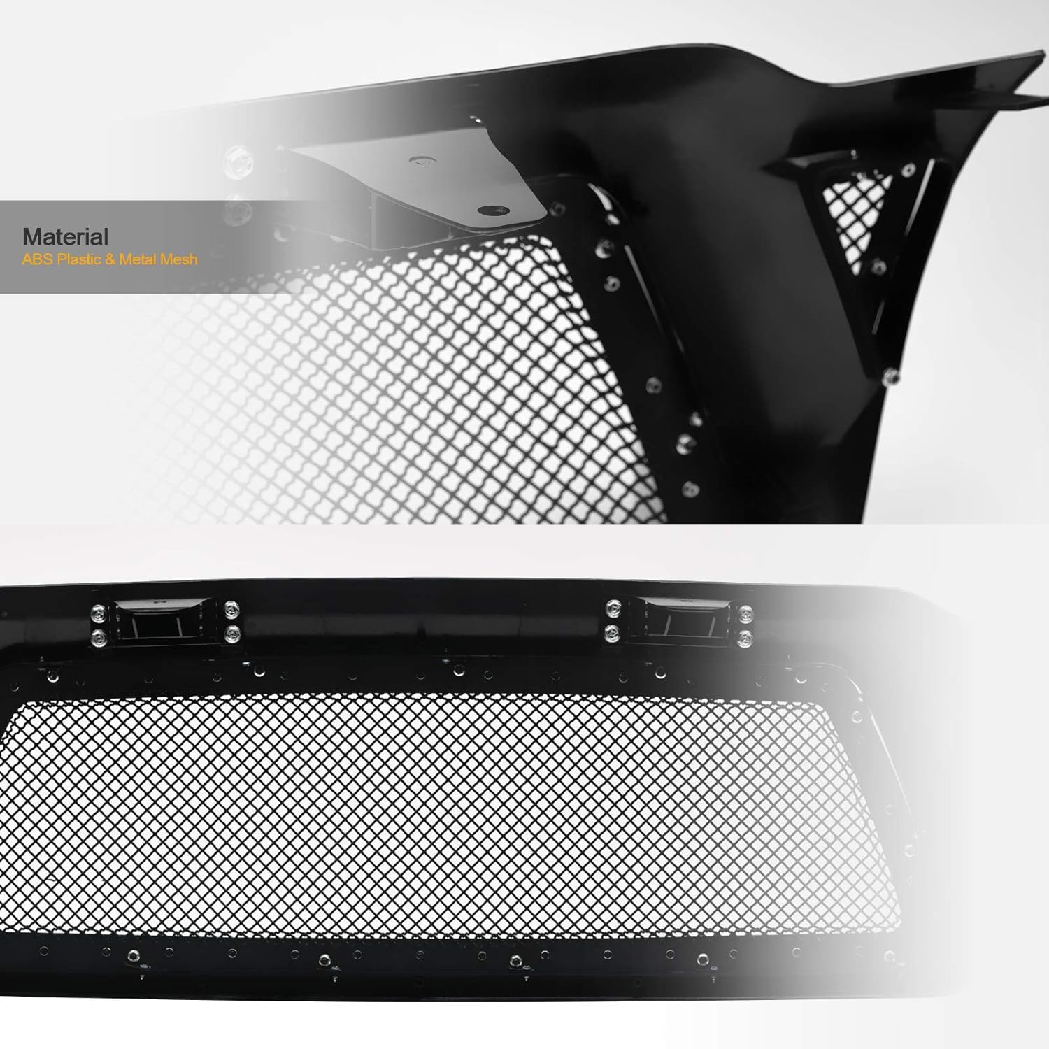 Matte Black Steel Mesh Hood Bumper Grille H244