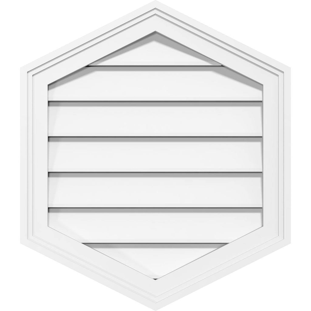 14x22W x 30x22H Vertical Peaked Surface Mount PVC Gable Vent A38824