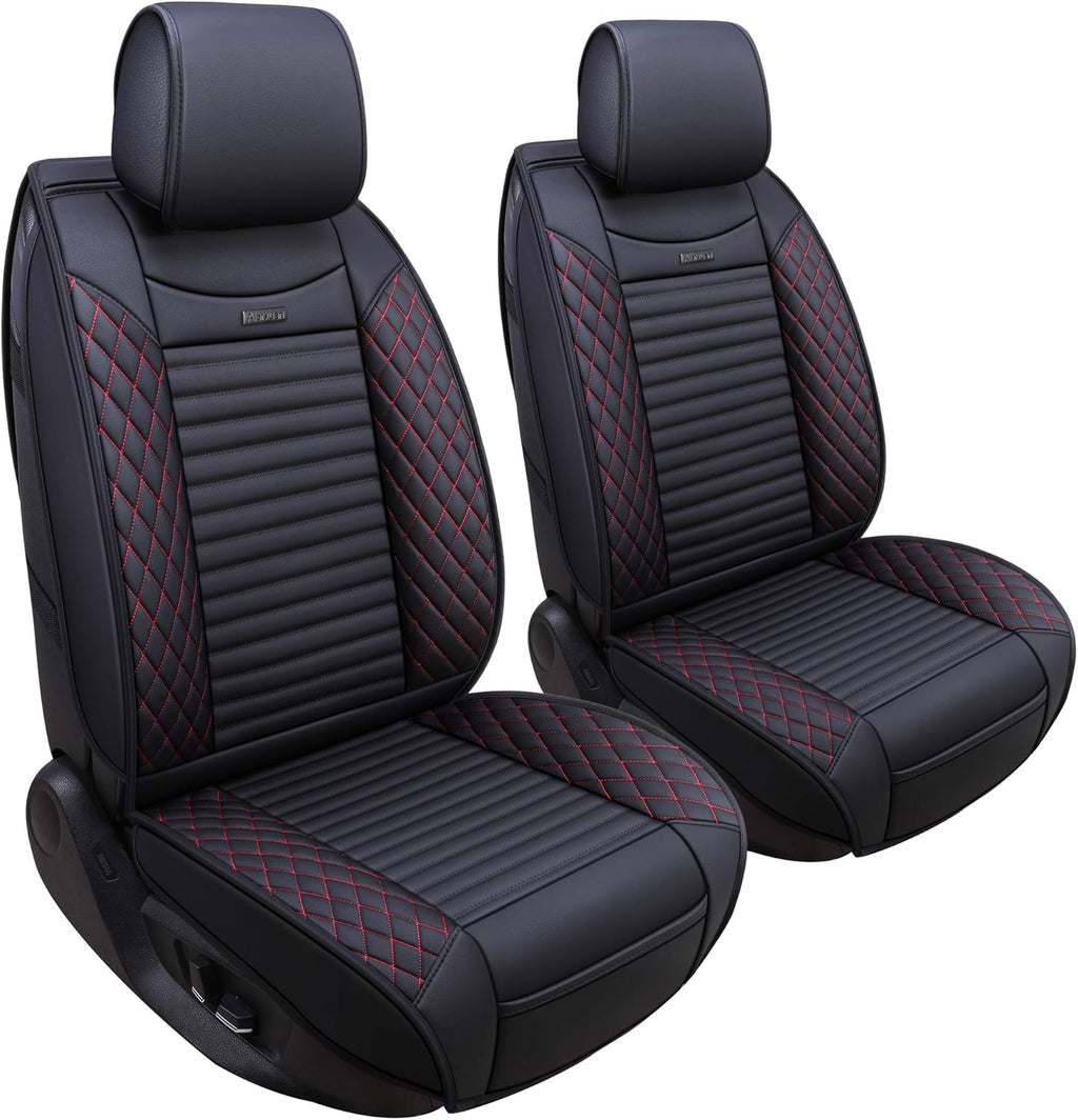 5 Car Seat Covers Full Set Waterproof Leather Universal Black U126625