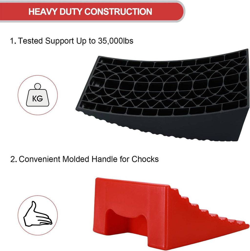 Camper Levelers 2 Pack Anti-Slip Leveling System Support Two Axles Up to 35,000lbs A840916
