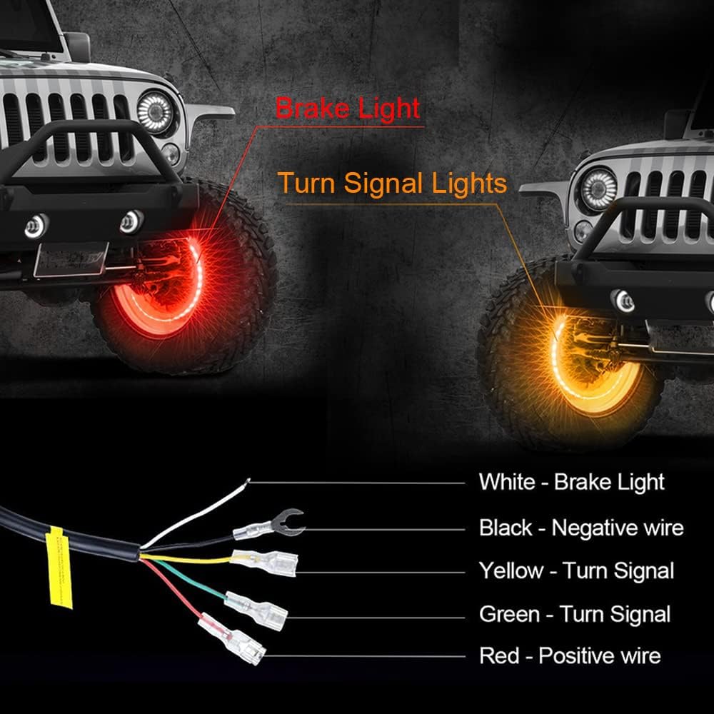 15.5 in Single Row Wheel Lights Kit (4pcs) with Turn Signal and Braking Function P93623