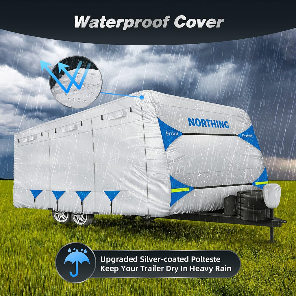 Silver Coating Travel Trailer RV Cover for 27-30 ft Q4114