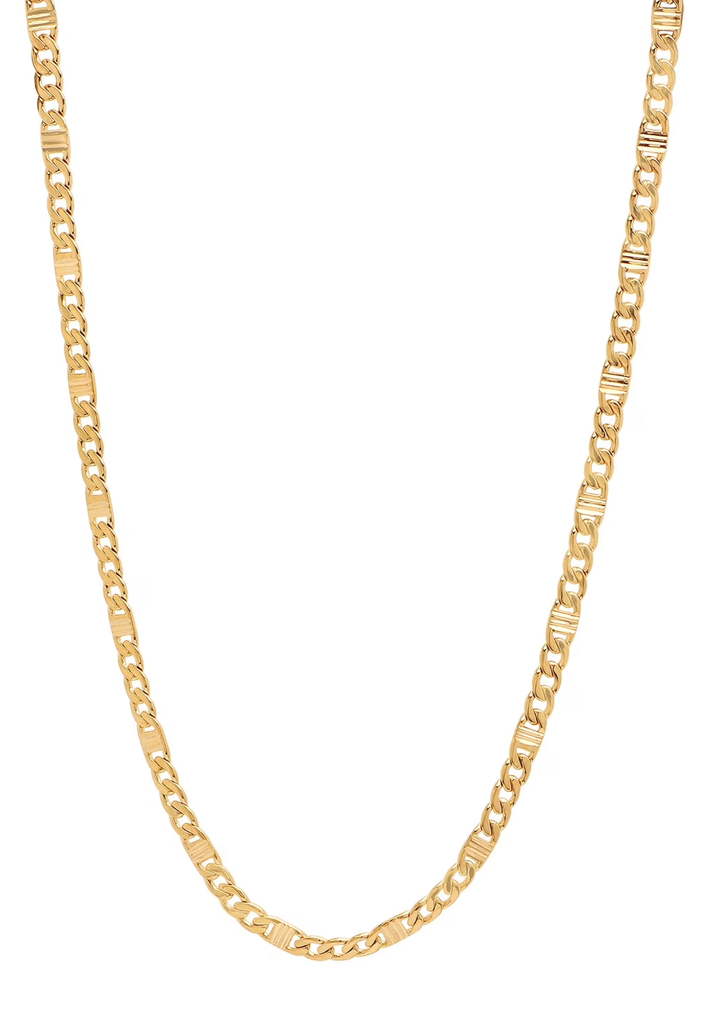 14k Yellow Gold Plated Cuban Link Chain Necklace, 24 inches Q883088