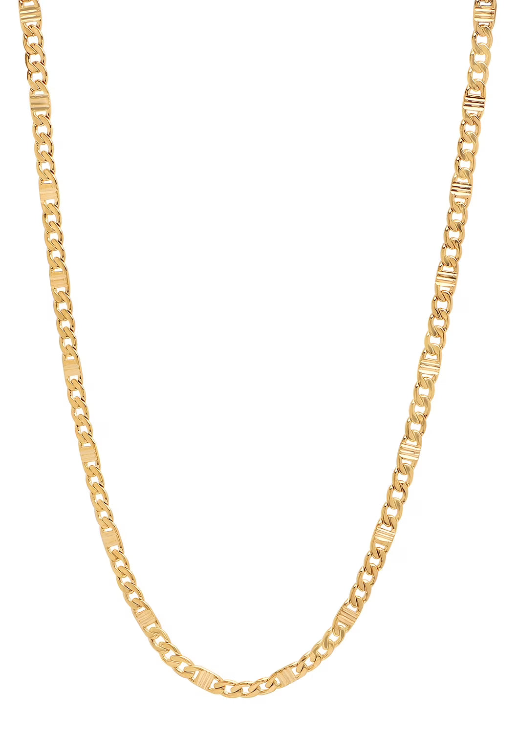14k Yellow Gold Plated Cuban Link Chain Necklace, 24 inches Q883088