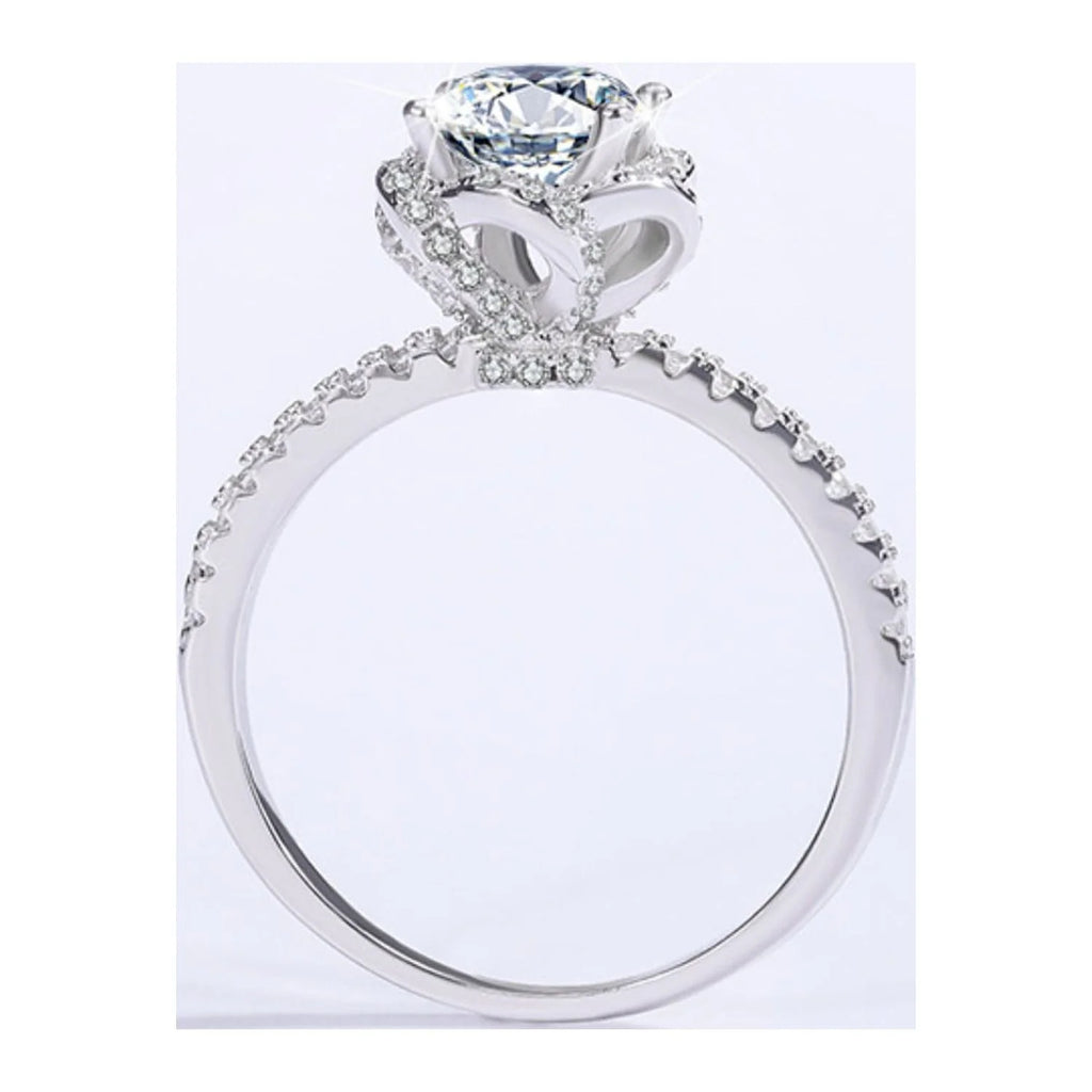 1 Carat 18K White Gold Moissanite Engagement Ring with Certificate K23762