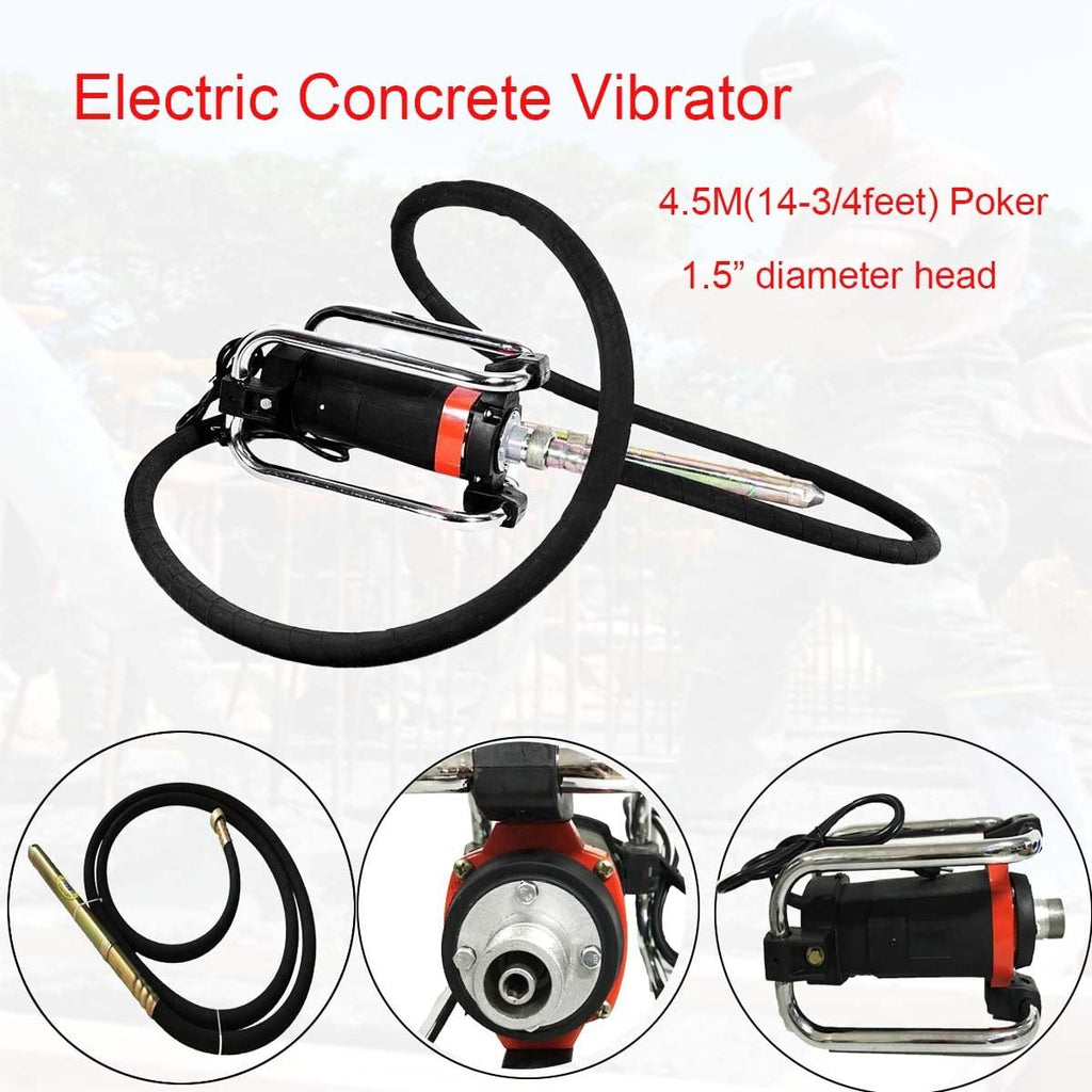 1500W 16000 RPM Portable Concrete Vibrator with 4.5 M Long Shaft S22691