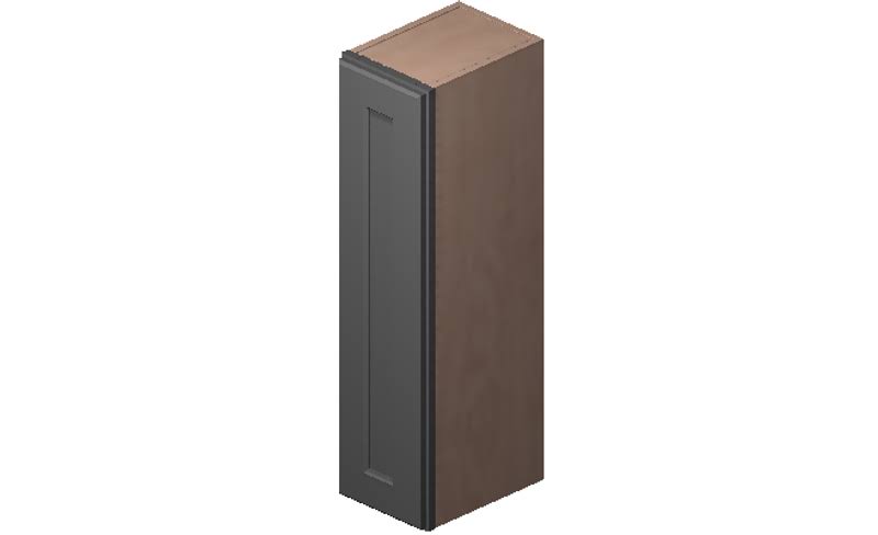 Grey Wall Cabinet with 1 Door and 2 Shelves Q6875