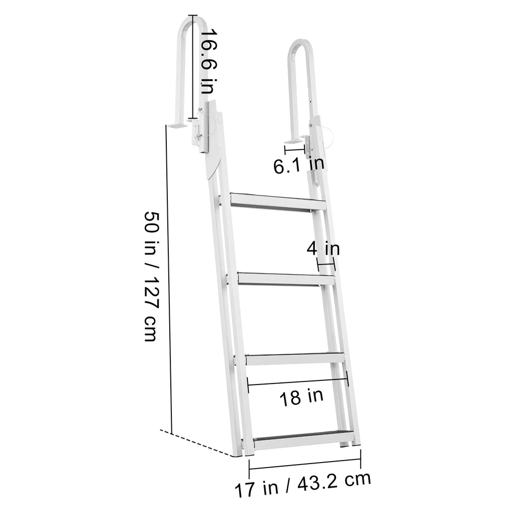 Aluminum 5 Steps Boat Dock Ladder A24021