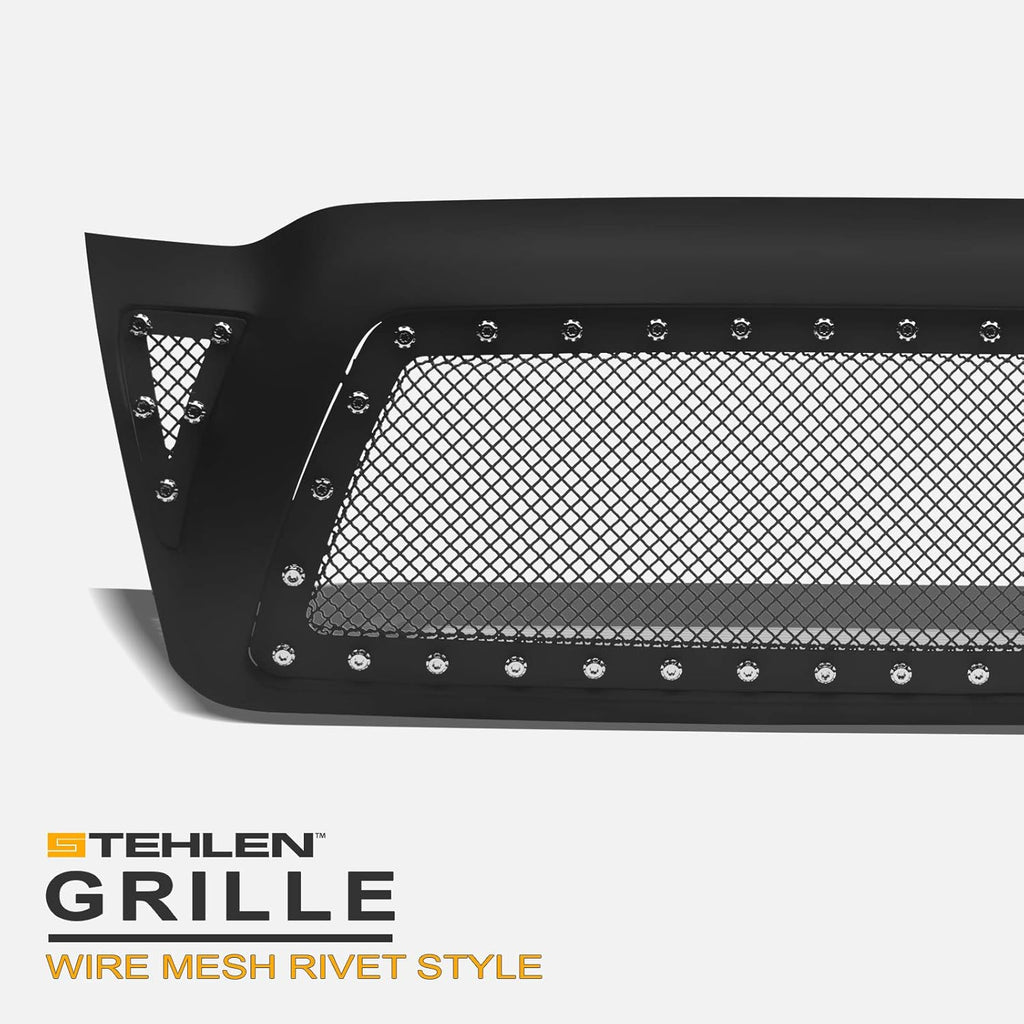 Matte Black Steel Mesh Hood Bumper Grille H244