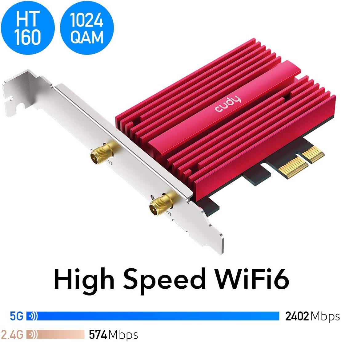 AX3000 WiFi 6 PCIe Card, Bluetooth 5.0 PCIe Adapter, Pack of 2 W542