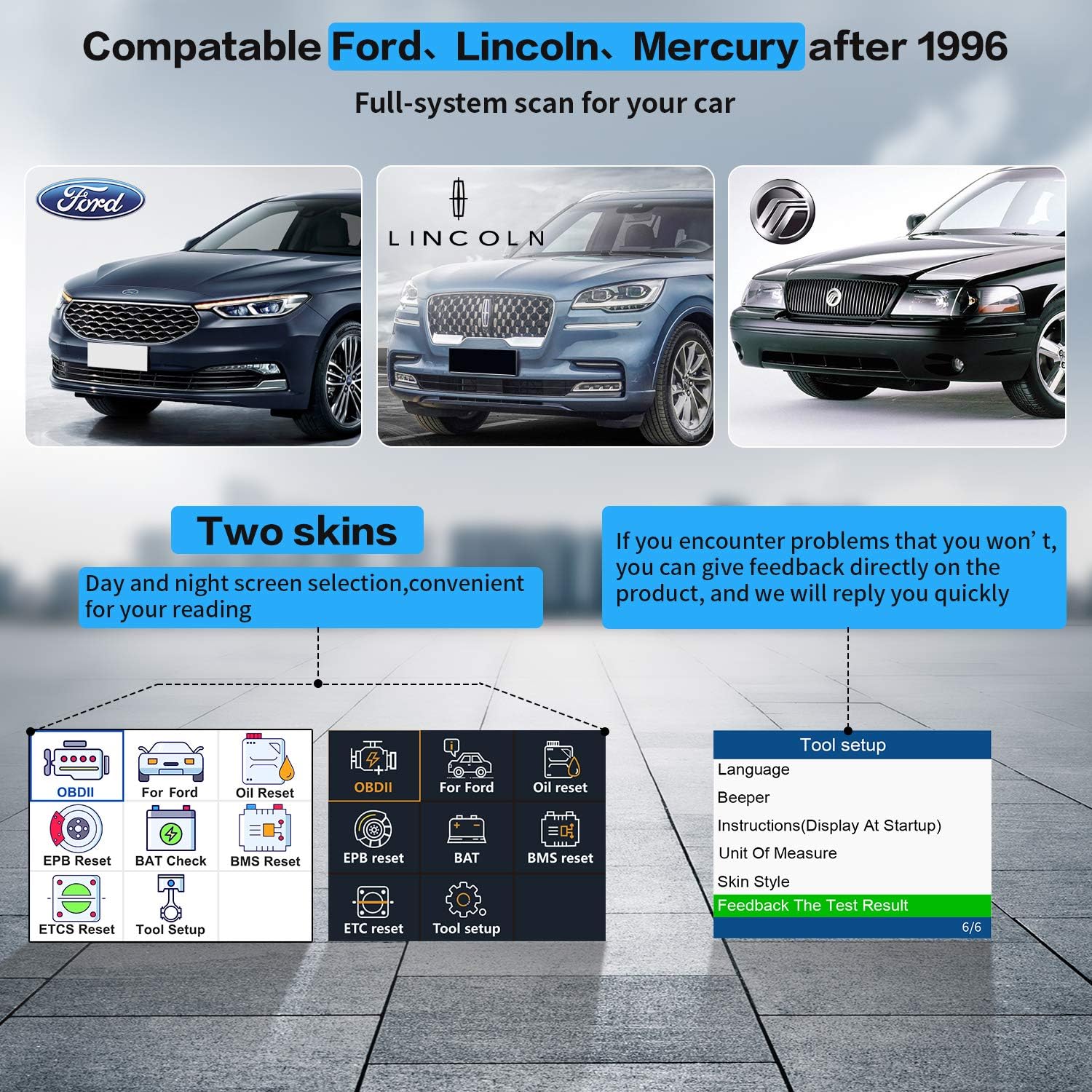 OBD2 Scanner with ABS/Transmission/BMS/PCM/EPB/TPMS/CBS/Oil Reset Battery Registration Tool C3294