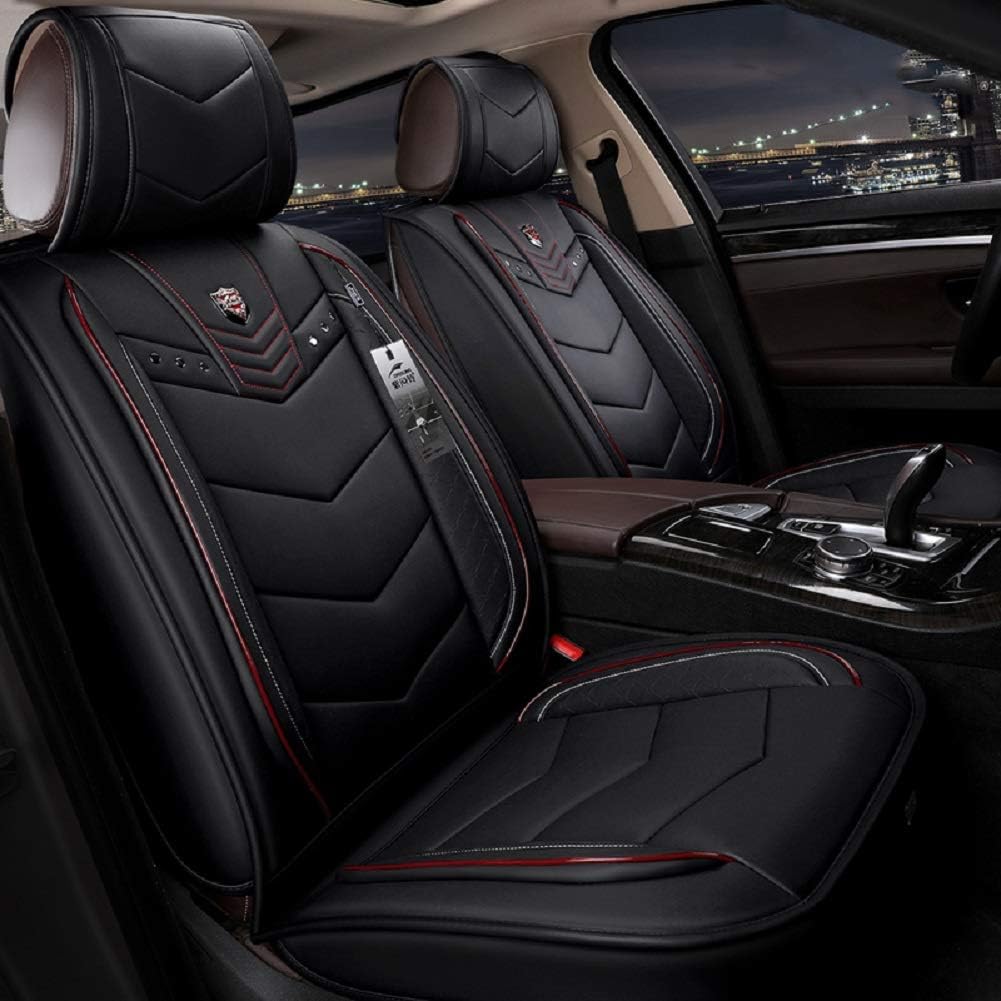 Blue Leather Car Seat Covers 5 Seats Full Set Z143180