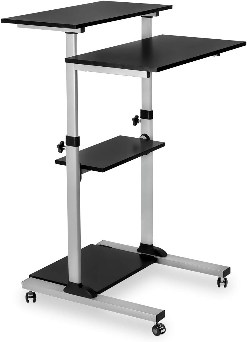 Mobile Standing Desk with Locking Wheels C89480