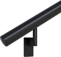 Satin Black Anodized Aluminum Handrail Kit with Wall Brackets and Endcaps L13545