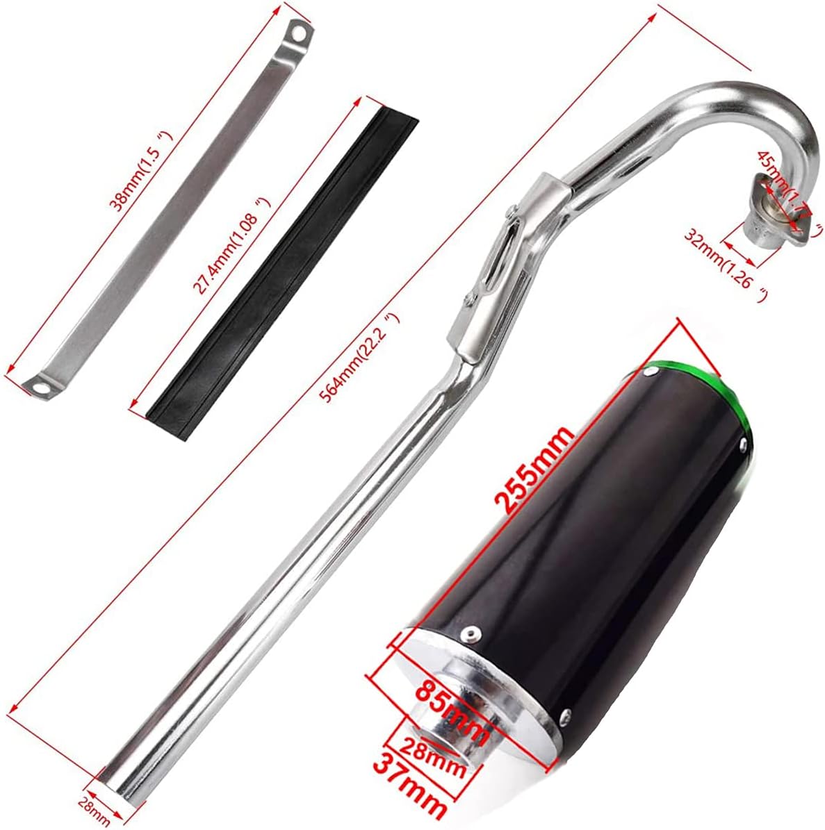 Green Exhaust Muffler Silencer Pipe Assembly Kit Pack of 2 J3481