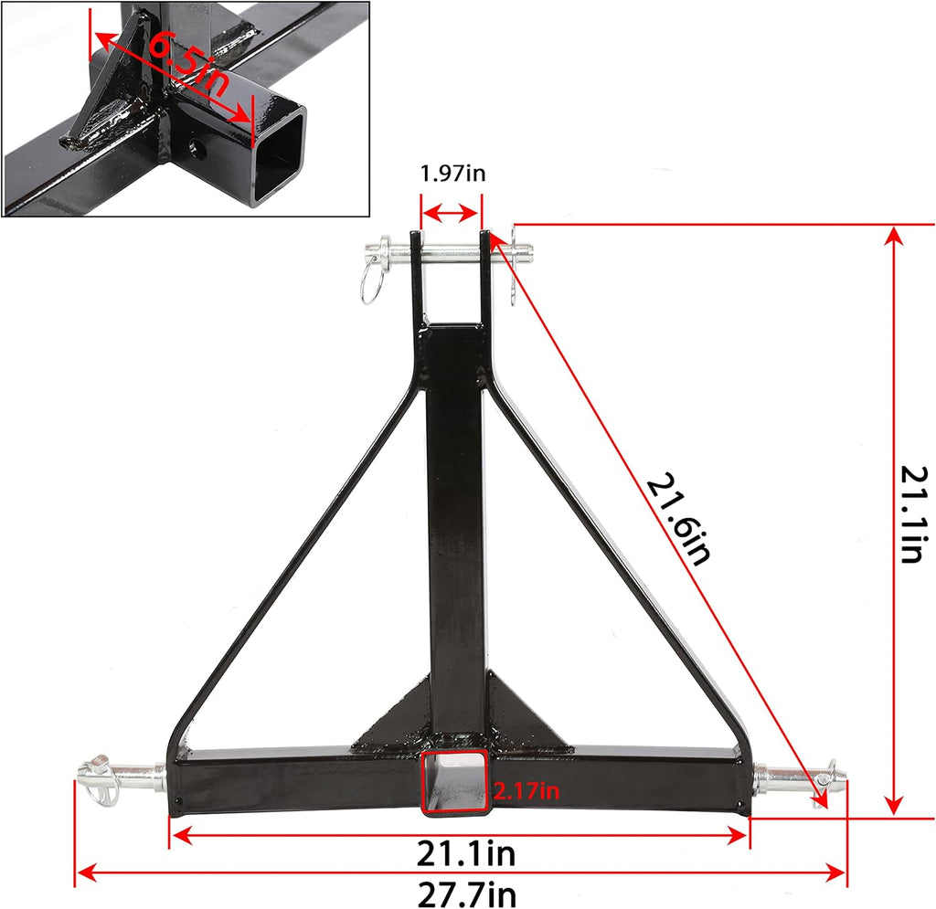 3 Point 2 Receiver Trailer Hitch Drawbar Adapter Pack of 2 P92351