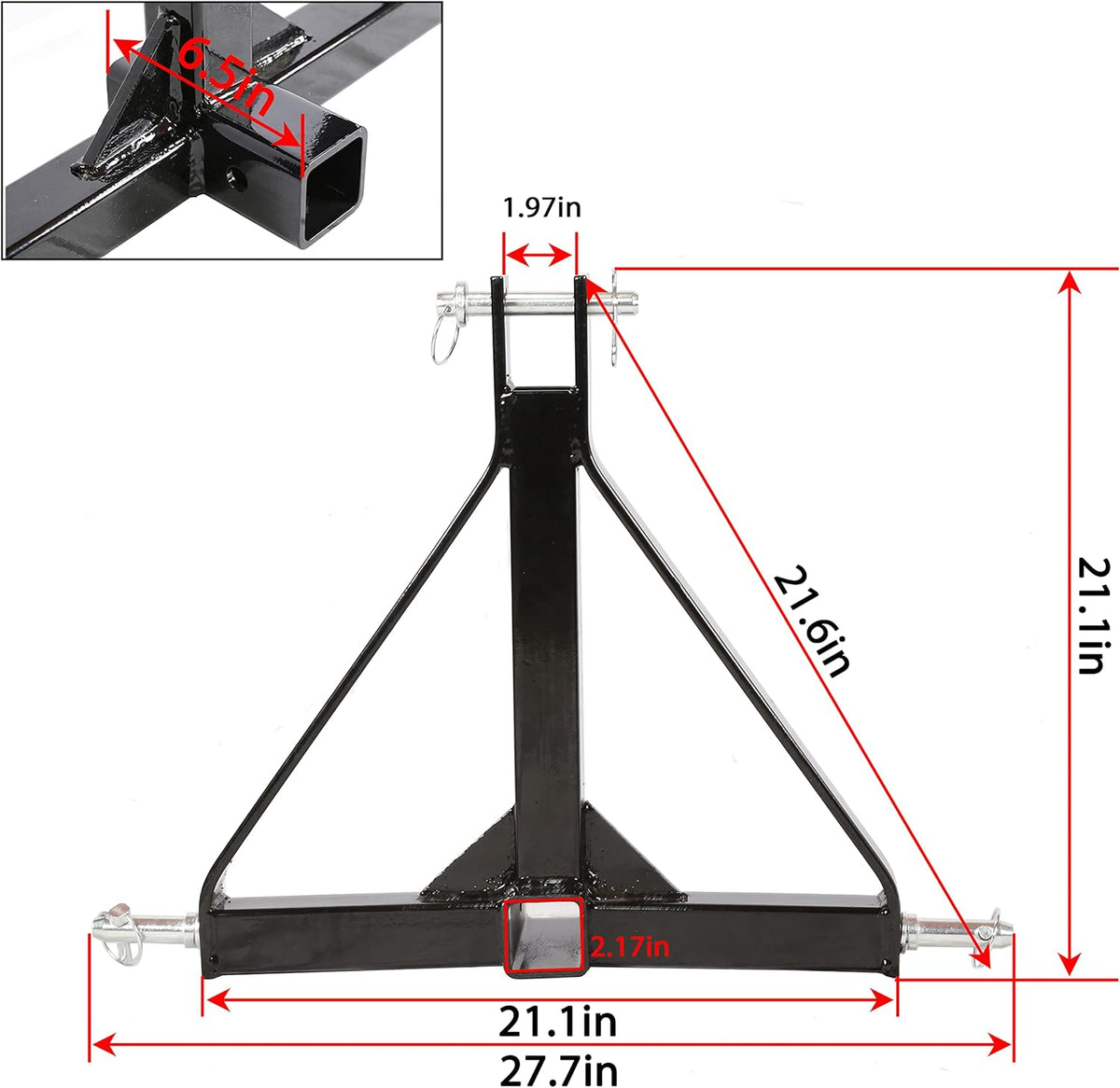 3 Point 2 Receiver Trailer Hitch Drawbar Adapter Pack of 2 P92351