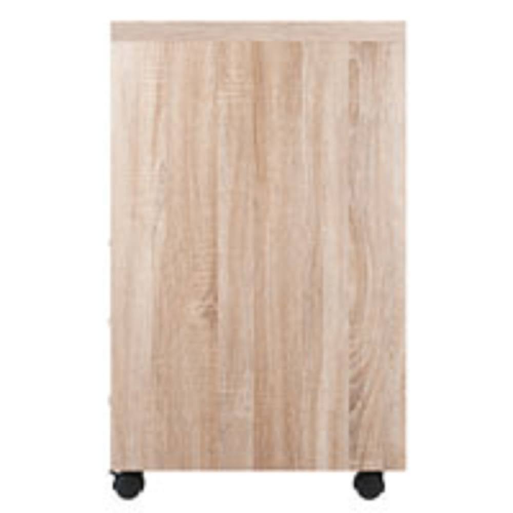 Beige and White Storage Cabinet with Two Shelf and Three Drawers F328