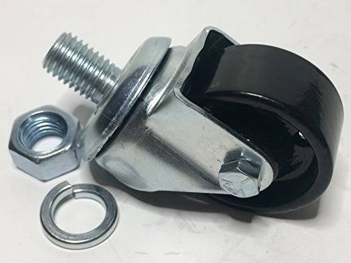 Floor Jack Casters Black 2 Pcs with Lock Washers Hex Nuts N669