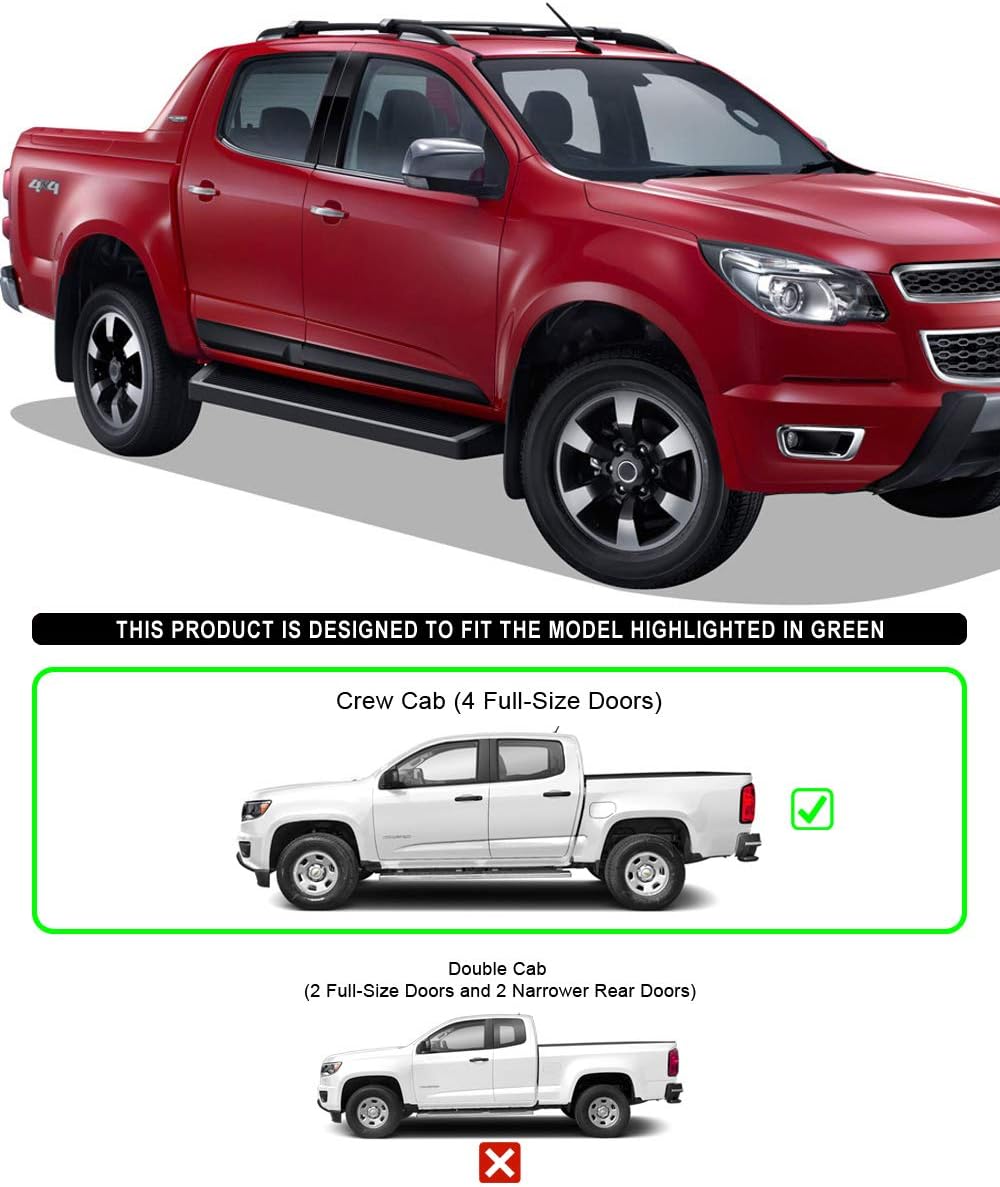 6in Black Running Boards H6980