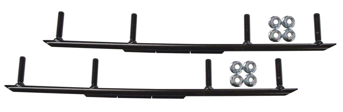 White XT Snowmobile Skis with 10" Round Bars Complete Kit S37503