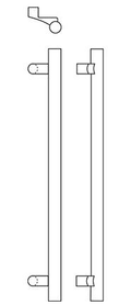 Clear Anodized Post Mount Offset Pull Flat Ends K401